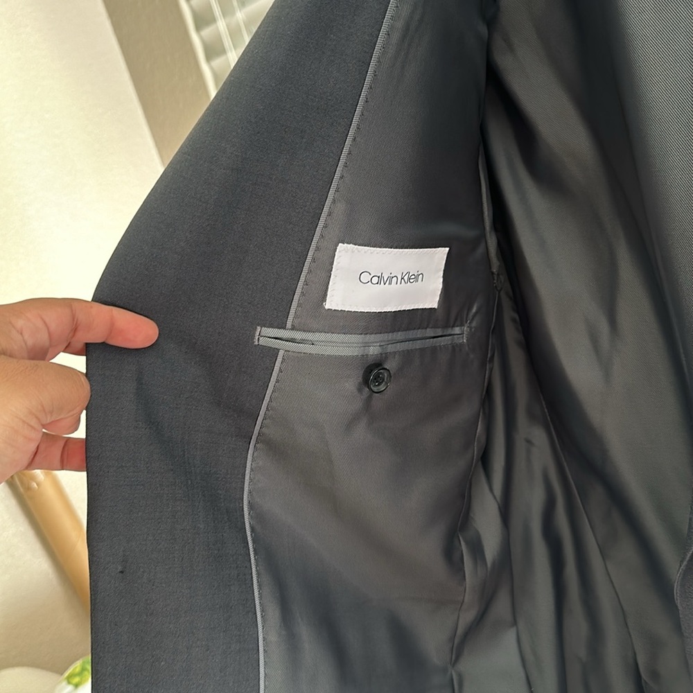 Calvin Klein Suit Separate Grey color slim fit